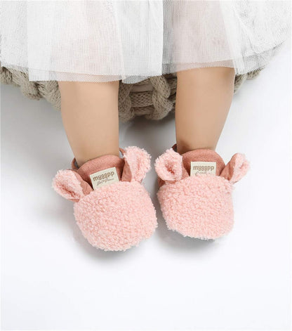 Infant Baby Boys Girls Slipper Stay on Non Slip Soft Sole Newborn Booties Toddler First Walker Crib House Shoes 0-18 Months