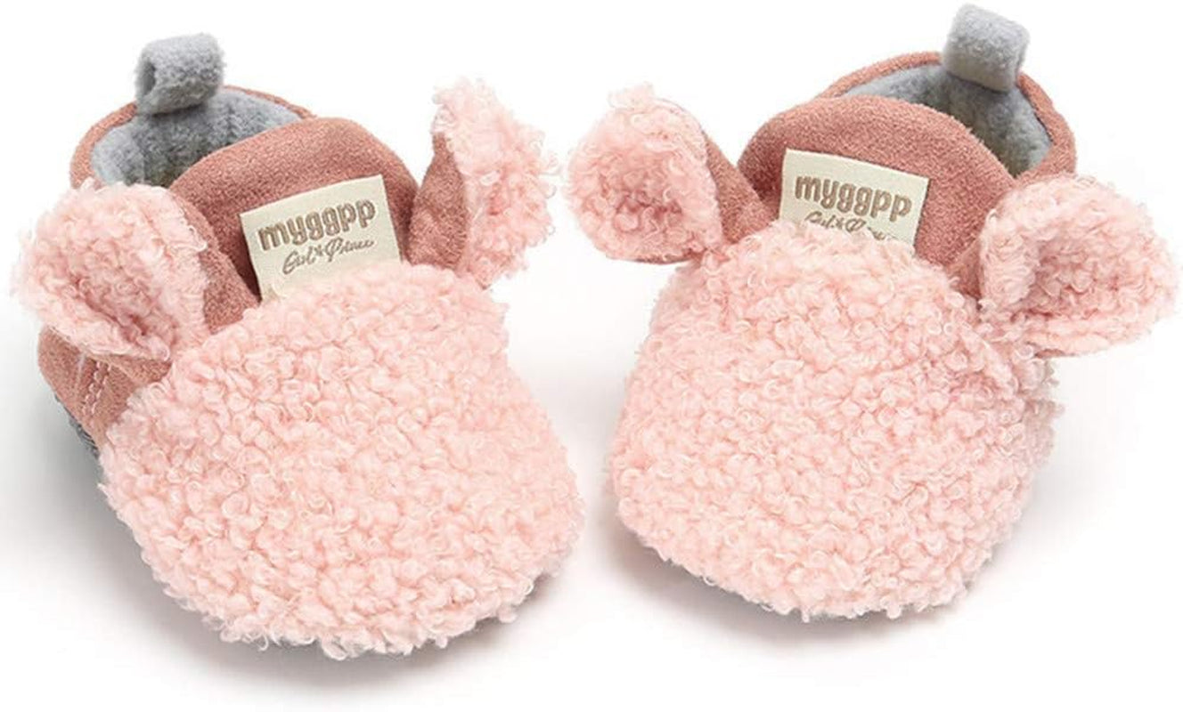 Infant Baby Boys Girls Slipper Stay on Non Slip Soft Sole Newborn Booties Toddler First Walker Crib House Shoes 0-18 Months