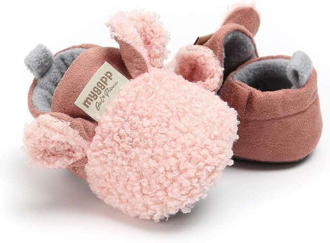 Infant Baby Boys Girls Slipper Stay on Non Slip Soft Sole Newborn Booties Toddler First Walker Crib House Shoes 0-18 Months