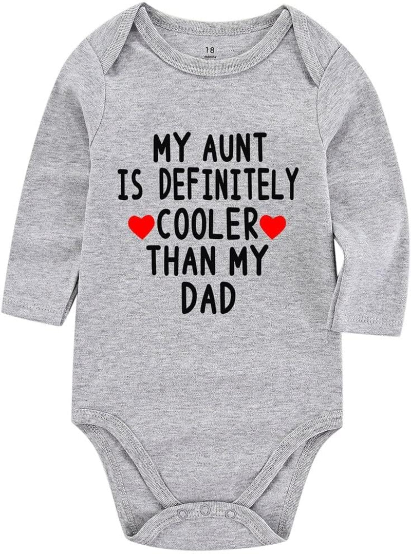 Aunt Cool than Dad Baby Boy Clothes Unisex Funny Baby Girl Baby Bodysuit 0-3 Months