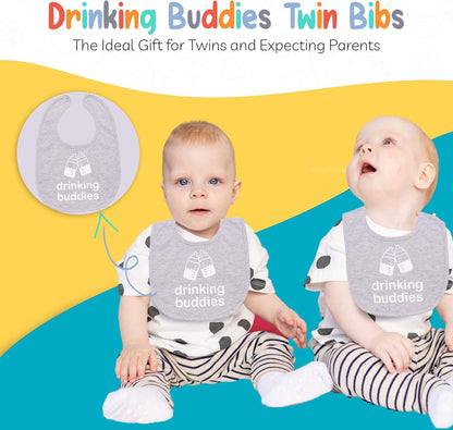 Drinking Buddies Bibs - Twins Baby Bibs for Boys and Girls